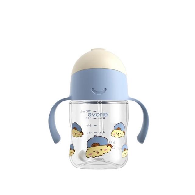 【Evorie】Tritan 200mL300mL雙色學飲吸管水杯組 (總代理公司貨/微笑水杯)