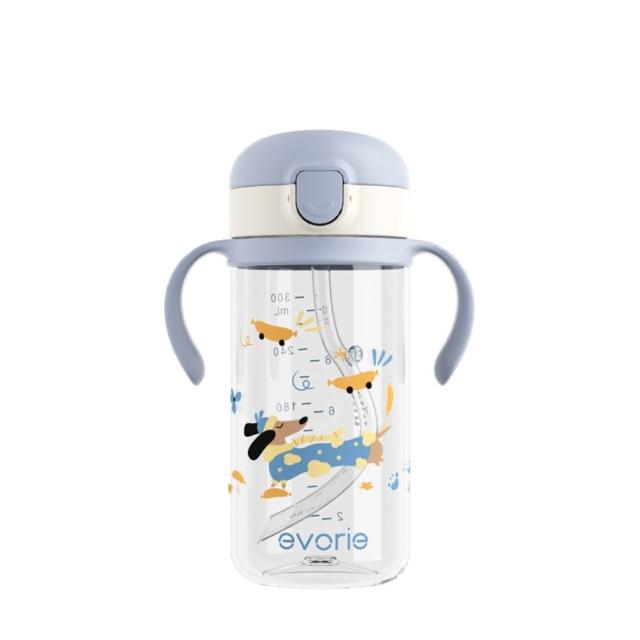 【Evorie】Tritan 300mL 兒童吸管杯2入組(寶寶水杯 幼兒水杯 兒童水杯水壺 微笑水杯)