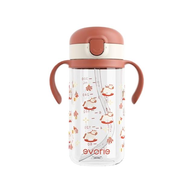 【Evorie】Tritan 300mL 兒童吸管杯2入組(寶寶水杯 幼兒水杯 兒童水杯水壺 微笑水杯)