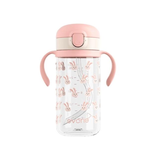 【Evorie】Tritan 300mL 兒童吸管杯2入組(寶寶水杯 幼兒水杯 兒童水杯水壺 微笑水杯)