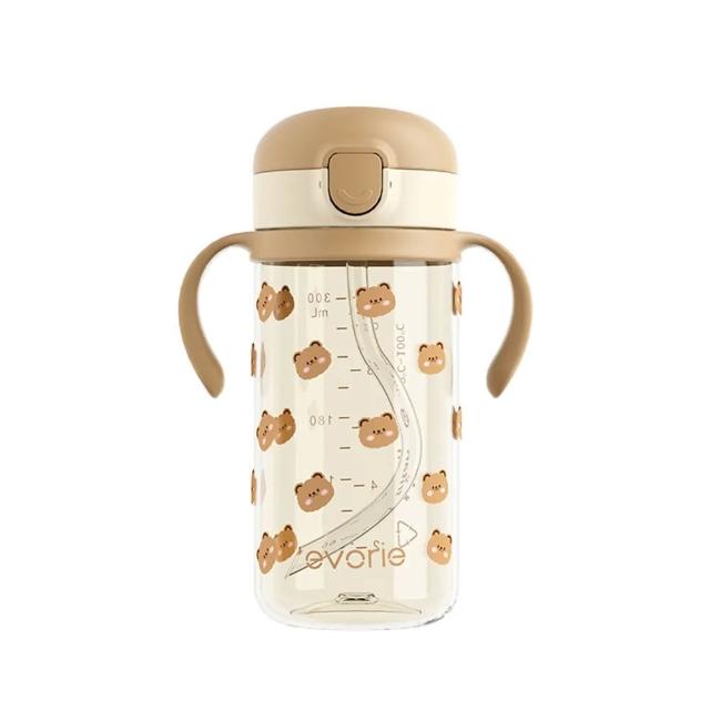 【Evorie】Tritan 300mL 兒童吸管杯2入組(寶寶水杯 幼兒水杯 兒童水杯水壺 微笑水杯)