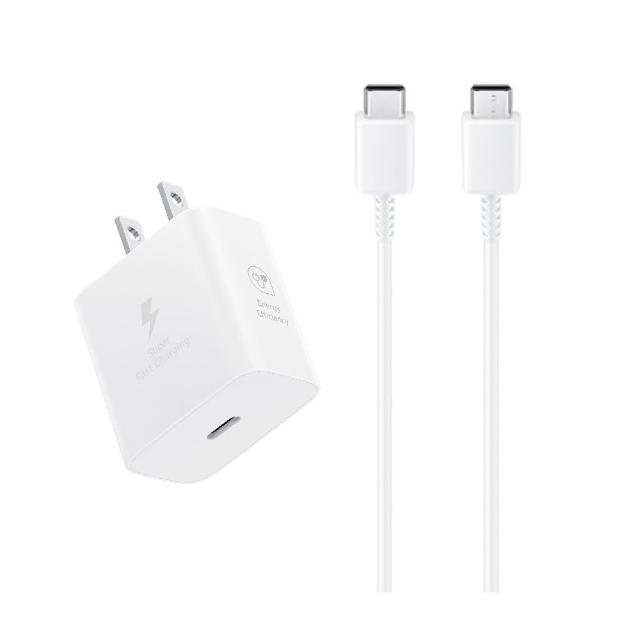 【Samsung 三星】原廠新款 25W 超級快充頭 + 雙Type C線 T2510 / 支援Z Fold7 Flip7(盒裝組)