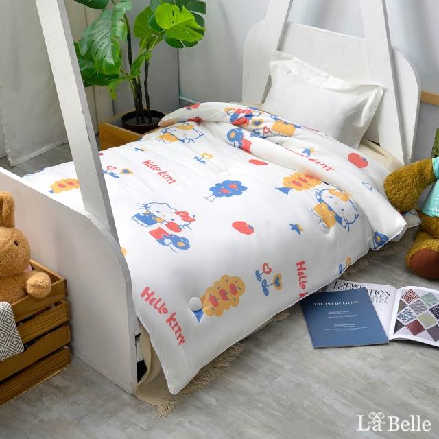 【Great Living 格蕾寢飾】La Belle 三麗鷗正版授權 海島針織棉可水洗抗菌兒童暖暖被+洗衣袋(多款超值組)