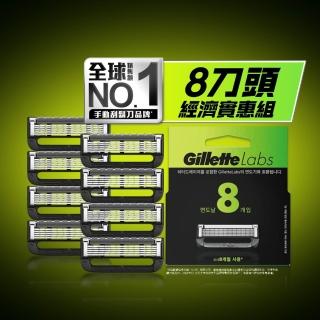 【Gillette 吉列】Labs 極光系列刮鬍刀頭-8刀頭