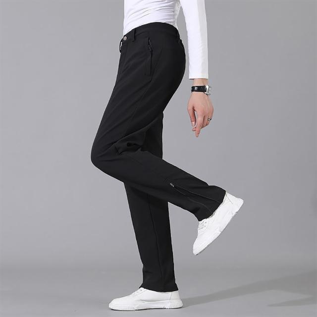 【Billgo】L-8XL碼 加大尺碼內刷毛休閒褲-2款 3色 褲腳拉鍊商務加絨加厚男刷毛長褲