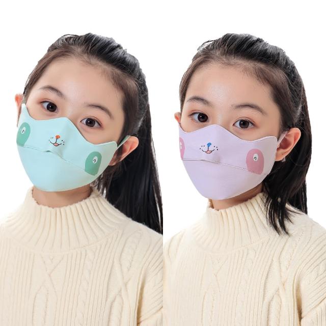 【NicoFun 愛定做】2入 兒童口罩 兒童防風保暖口罩 透氣護眼角 N95熱風棉防護口罩(可水洗 可調式耳扣)