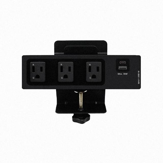 【FUNTE】電動升降桌專用｜ 桌用型延長線 - 3插USB+Type C 兩色可選