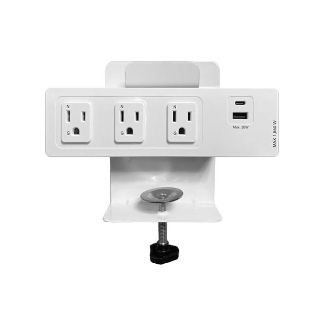 【FUNTE】電動升降桌專用｜ 桌用型延長線 - 3插USB+Type C 兩色可選