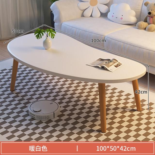 【靚白家居】奶油風茶几 100CM(咖啡桌 客廳桌 大桌子 桌子 大茶几 置物桌)