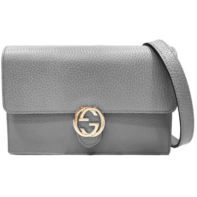 【GUCCI 古馳】615523 / 510314 經典雙G金屬LOGO荔枝紋牛皮鏈帶WOC手拿肩背斜背包(多款可選)