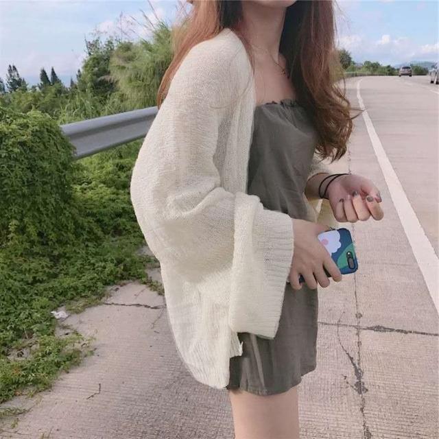 【D.studio】韓版慵懶寬鬆薄款長袖防曬外套(薄外套 上衣 女裝 外套 衣服 J80)