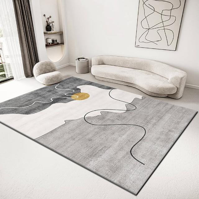 【巴芙洛】買一送一 2入侘寂風格水晶絨地毯2入(140*200cm/160cm圓款/地墊/踏墊/地毯)