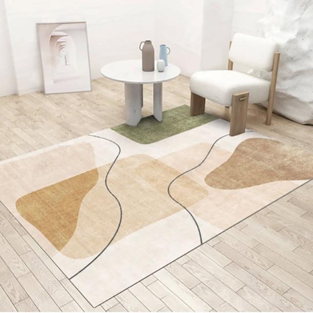 【巴芙洛】買一送一 2入侘寂風格水晶絨地毯2入(140*200cm/160cm圓款/地墊/踏墊/地毯)