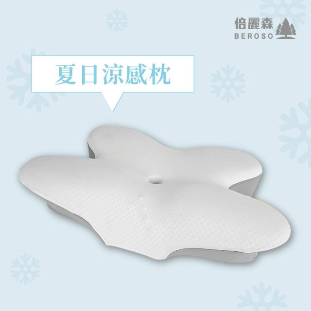 【Beroso 倍麗森】涼感冰絲透氣深眠護頸記憶枕頭(記憶枕 機能枕 支撐頸部 涼感枕 送禮 雙11)