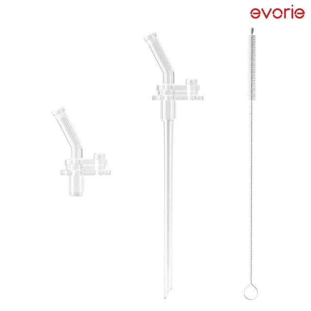 【Evorie】Tritan 300mL 兒童吸管杯 + 吸管替換組(寶寶水杯 幼兒水杯 兒童水杯水壺 微笑水杯)