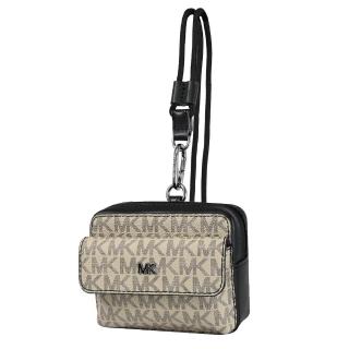 【Michael Kors】經典滿版MK印花頸掛式包包造型Airpods包零錢包(白)