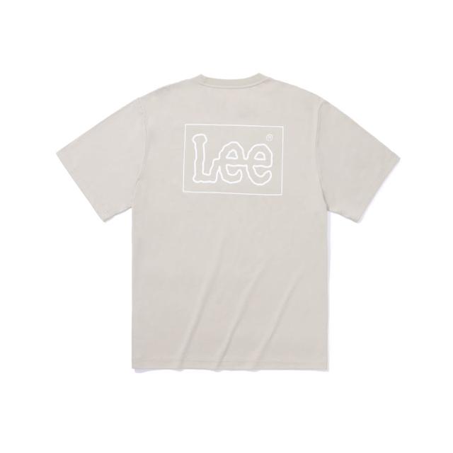 【Lee】男裝 短袖T恤 / 背後長框 鏤空大LOGO 共2色 舒適版型(LB402023166 / LB402023169)