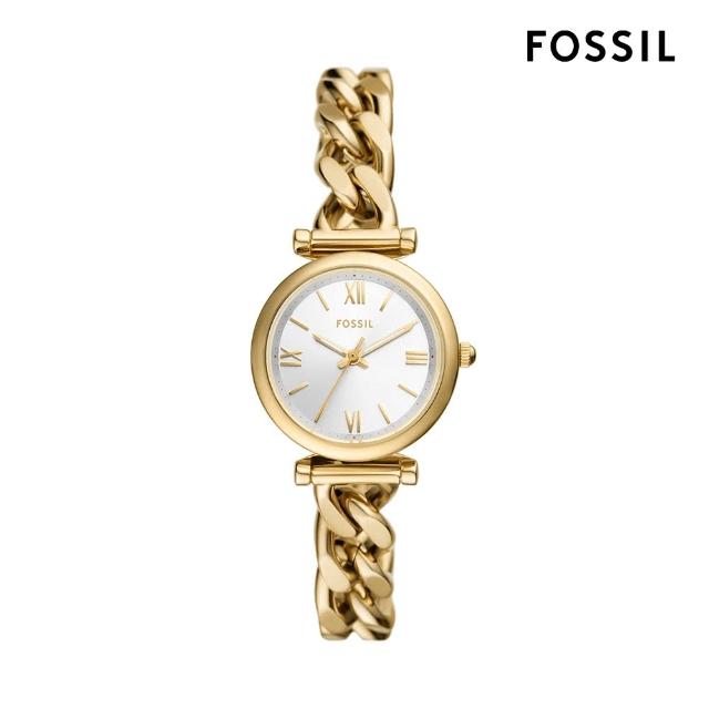 【FOSSIL】Carlie系列 羅馬時刻手鍊式女錶 不鏽鋼錶帶指針手錶 28MM (多色可選)