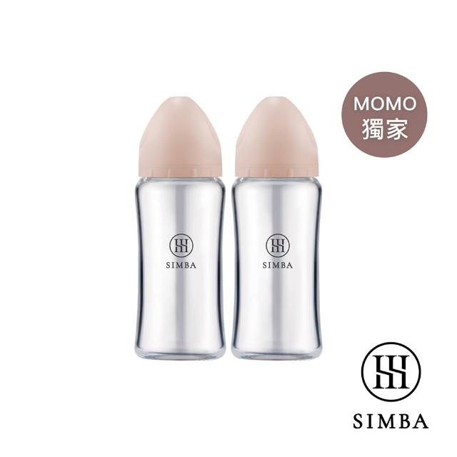 【Simba 小獅王辛巴】蘊蜜質金玻璃寬口防脹氣奶瓶2入組(270ml/新生專用/momo獨家/主導式餵奶專用)