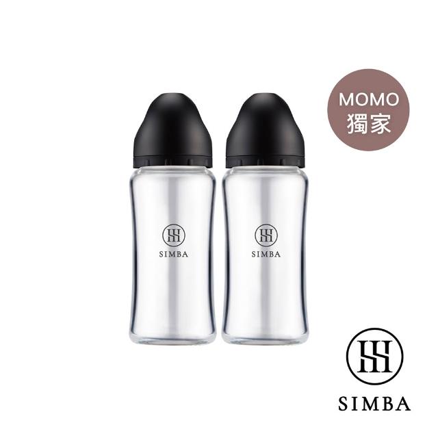 【Simba 小獅王辛巴】蘊蜜質金玻璃寬口防脹氣奶瓶2入組(270ml/新生專用/momo獨家/主導式餵奶專用)