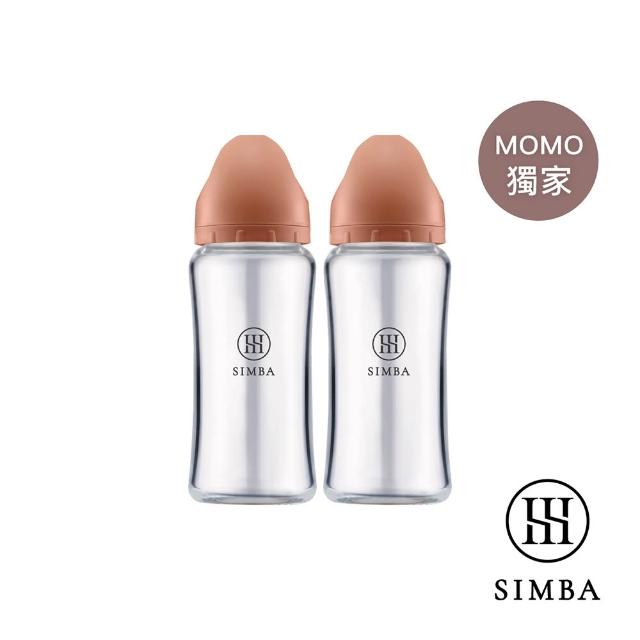 【Simba 小獅王辛巴】蘊蜜質金玻璃寬口防脹氣奶瓶2入組(270ml/新生專用/momo獨家/主導式餵奶專用)