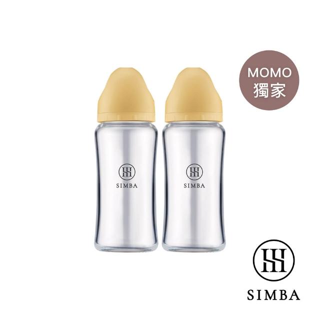 【Simba 小獅王辛巴】蘊蜜質金玻璃寬口防脹氣奶瓶2入組(270ml/新生專用/momo獨家/主導式餵奶專用)