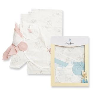 【奇哥】比得兔 天絲泡泡紗蝴蝶兔裝/連身衣8件組禮盒 3-6個月(兔裝+手套+手帕x2+澡巾x2+口水巾)