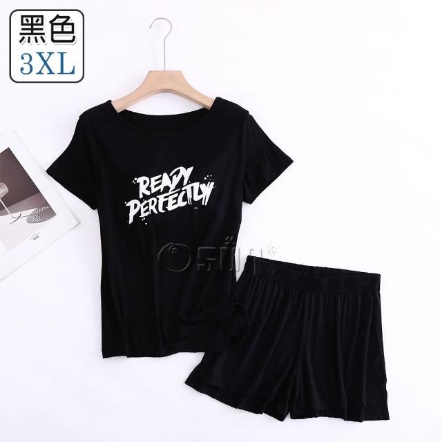 【Osun】莫代爾中大尺吋bra-t帶胸墊Ready短袖短褲睡衣套裝寬鬆居家休閒服(特惠價CE407Ready)