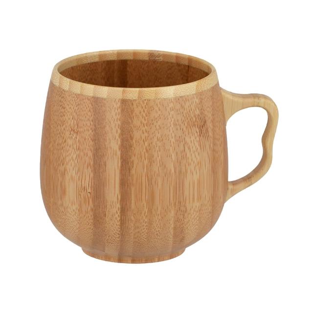 【YU Living 信歐傢居】日本進口 RIVERET孟宗竹法蘭杯 320ml(禮盒包裝/2色任選/圓肚耳朵提把造型馬克杯)