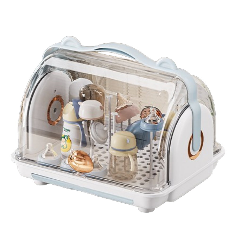 【MGSHOP】奶瓶收納箱 奶瓶水杯收納箱 防塵收納(含支架)