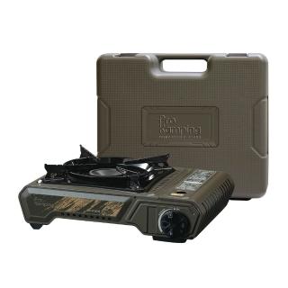 【Pro Kamping 領航家】4.1kW TANK卡式爐 2024升級版X4100II 附軍綠質感硬盒(防風單口爐 坦克瓦斯爐)
