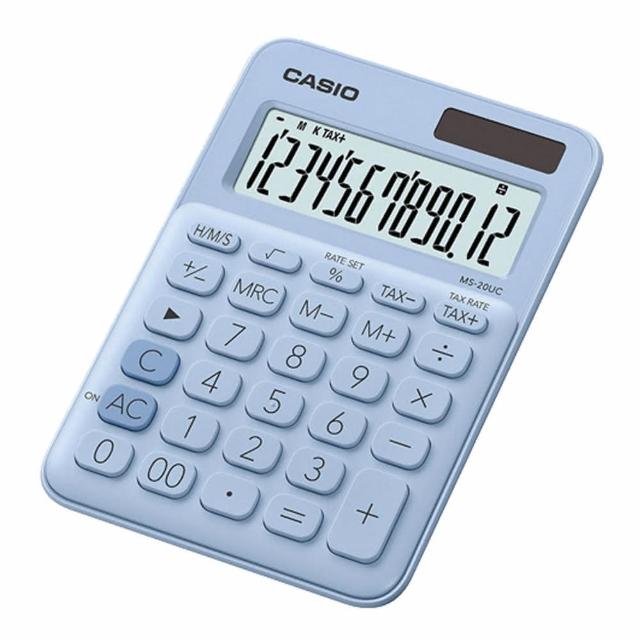 【CASIO 卡西歐】馬卡龍計算機MS-20UC/10色(12位元 辦公用品 計算機)