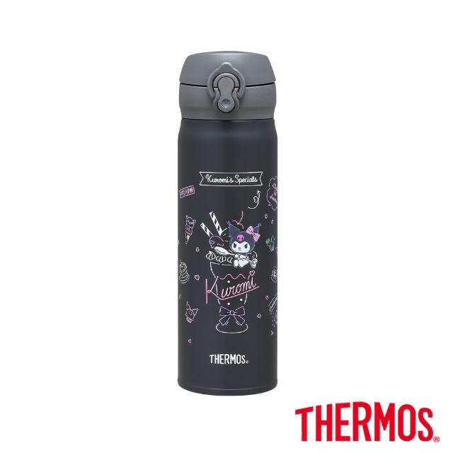 【THERMOS膳魔師】超值2入_酷洛米不鏽鋼輕量彈蓋保溫瓶500ml+輕水瓶1200ml(JNL-504KU-DGY+TCSS-1200BP-KU)