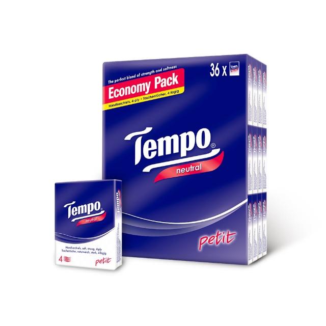 【TEMPO】4層加厚紙手帕香氛袖珍包(7抽x36包/組)
