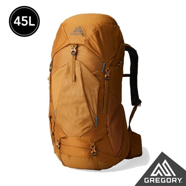 【Gregory】45L STOUT 登山背包 登山包 森林黑 漠石黃 界限藍(透氣背板 臀帶 多日登山包 水袋包 睡袋隔間)