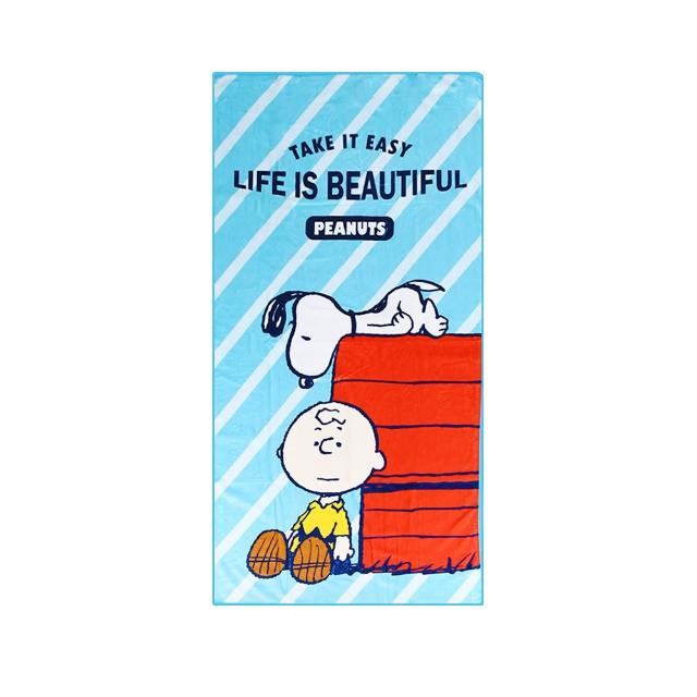 【SNOOPY 史努比】2條組-超細纖維吸水快乾大浴巾(正版授權 卡通浴巾 不掉棉絮)