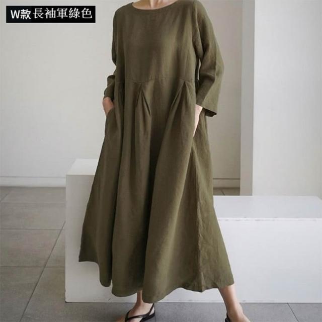 【巴黎精品】極速出貨 女連身裙寬鬆洋裝大尺碼長裙連衣裙A字裙大碼女裝(五分袖襯衫裙女裙子多款a1fd7 2G)