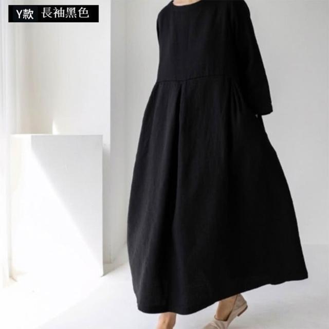 【巴黎精品】極速出貨 女連身裙寬鬆洋裝大尺碼長裙連衣裙A字裙大碼女裝(五分袖襯衫裙女裙子多款a1fd7 2G)