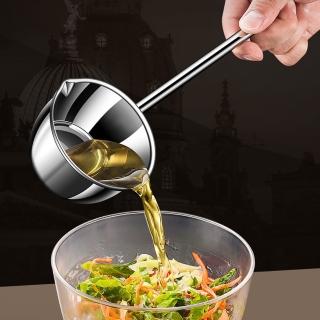 【心靈捕手嚴選】頂級316不鏽鋼油潑鍋 潑油鍋30cm長柄(熱油鍋 潑油壺 迷你鍋 熱牛奶鍋 蒸魚淋油 澆油)
