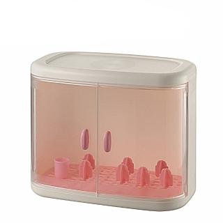 【Richell 利其爾】官方授權_ 平頂型雙層奶瓶收納箱(可收納8個寬口奶瓶)