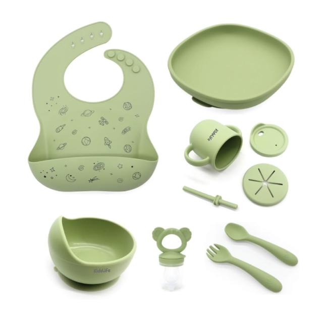 【KidsLife】寶寶餐具彌月禮盒(多款可選)｜寶寶餐具 矽膠餐盤  滿月禮 新生兒禮盒 彌月禮 周歲禮