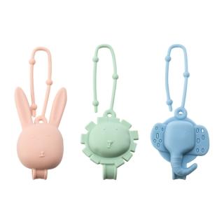【zozo】2入組 動物矽膠防掉帶(固齒器 咬咬繩 防掉繩 奶嘴鍊 萬用固定帶 玩具防掉鏈 嬰兒奶嘴鏈 防丟帶)