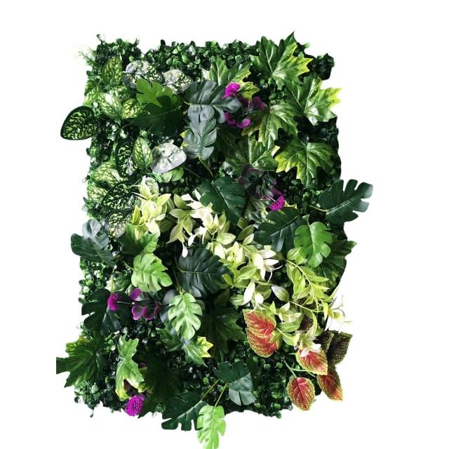 仿真植物牆 60*40cm 園藝造景(綠植牆 植栽墻 景觀裝飾 仿真花 花草牆 植物牆 綠化牆