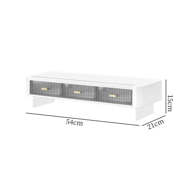 【YUNMI】桌上型顯示器增高架 電腦螢幕增高架 辦公桌面收納架 筆電平板電腦支架(附收納抽屜)