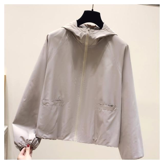 【ASister 小姊姊】AS0315#防曬防風外套☆連帽防風防潑水純色拉鍊防曬外套(4色 M-2XL)
