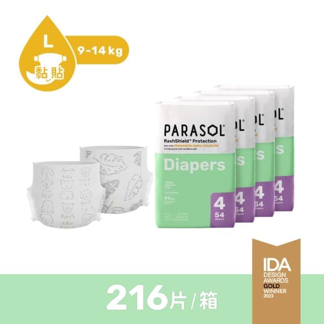 【PARASOL】總代理｜進化版_Clear+Dry 新科技水凝尿布 囤貨箱購3箱組 黏貼型M-XL(4包/箱)