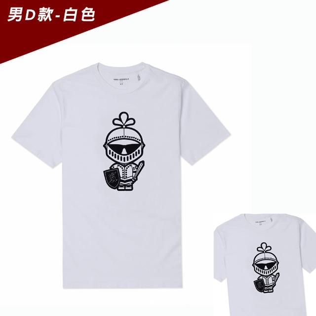 【KARL LAGERFELD 卡爾】老佛爺 經典印刷大Logo純棉圖案短袖T恤 上衣-多色選(專櫃款/平輸品/短T)