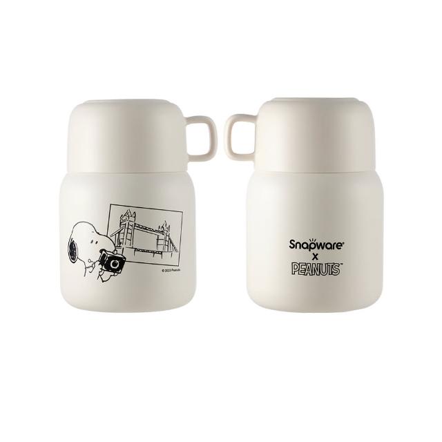 【CorelleBrands 康寧餐具】買1送1SNOOPY鋅動輕瓷不鏽鋼隨行燜燒罐580ml(兩色任選)