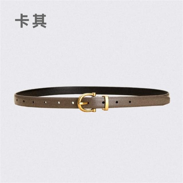 【LEESA】真皮腰帶\皮帶女\復古皮帶\精品皮帶\牛皮皮帶\女款皮帶\細腰帶\細皮帶\皮具\韓國