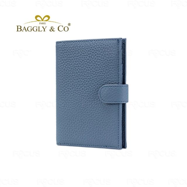 【BAGGLY&CO】雙11 格拉蒂RFID防盜刷頭層牛皮多夾層錢包護照夾 粉/藕/紫/淺綠/焦糖/
